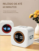 Timer Inteligente Hexagonal com Display Digital e Sensor de Movimento – Produtividade Silenciosa para Estudos, Cozinha e Treinos