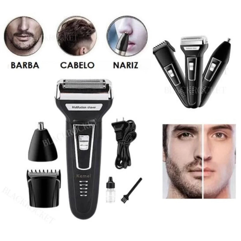 Shaver KM-6558 3em1 – Nariz, Barba & Corpo