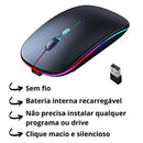 Mouse Sem Fio Recarregável RGB — Silencioso, Iluminado e com 3 Níveis de DPI