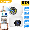 Anvinne DualVision 6K™ – Câmera de Segurança 360° com Duas Lentes, Visão Noturna e Áudio Bidirecional
