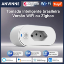 Tomada Inteligente Wi-Fi/Zigbee 16A/20A com Monitor de Energia – Controle por APP e Voz | Anvinne