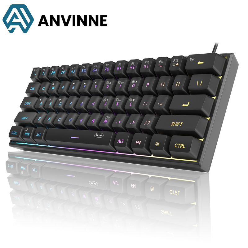 Anvinne TS91 – Teclado Gamer Compacto RGB com Resistência à Água