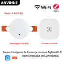 📡 Sensor Inteligente de Presença Humana mmWave ZigBee/Wi-Fi – Detecção Precisa com Automação Tuya Smart Life