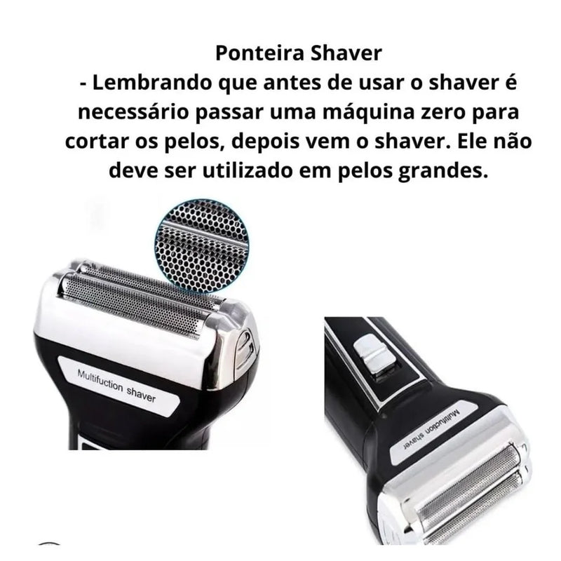 Shaver KM-6558 3em1 – Nariz, Barba & Corpo
