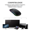 Mouse Sem Fio Recarregável RGB — Silencioso, Iluminado e com 3 Níveis de DPI