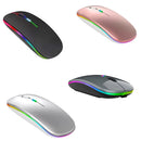 Mouse Sem Fio Recarregável RGB — Silencioso, Iluminado e com 3 Níveis de DPI