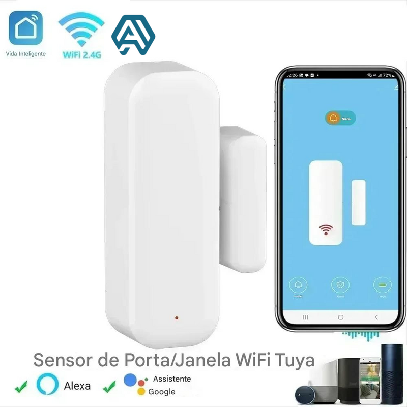 🚪 Sensor Inteligente de Portas e Janelas Anvinne Tuya Wi-Fi com Alerta Instantâneo