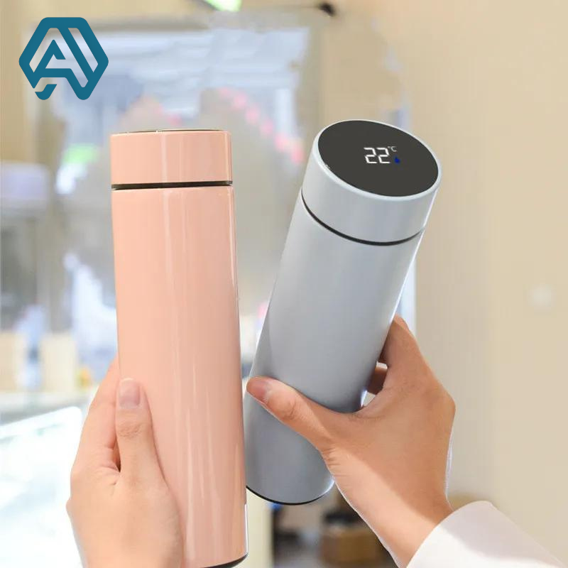Garrafa Térmica Inteligente 500ml com Display LED – Mantém Quente ou Frio por até 24h, Design Portátil e Moderno
