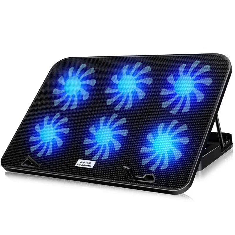 💻❄️ Base Cooler Gamer A9 com 6 Ventoinhas RGB — Potência e Estilo para Seu Notebook!
