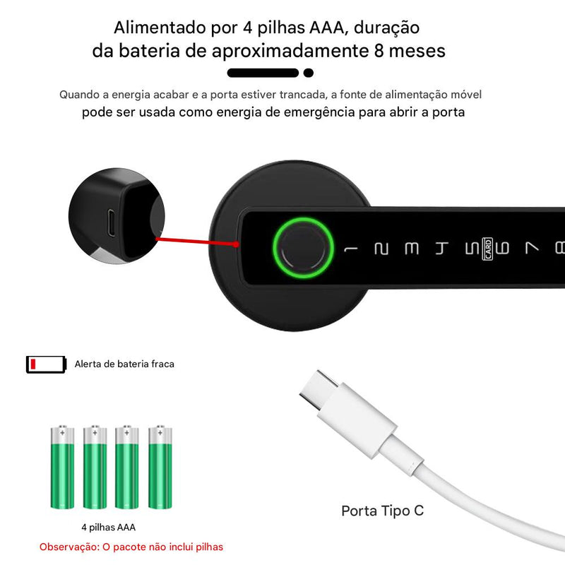 🔒 Fechadura Inteligente Biométrica Anvinne M5 – Segurança e Tecnologia Tuya no Seu Lar