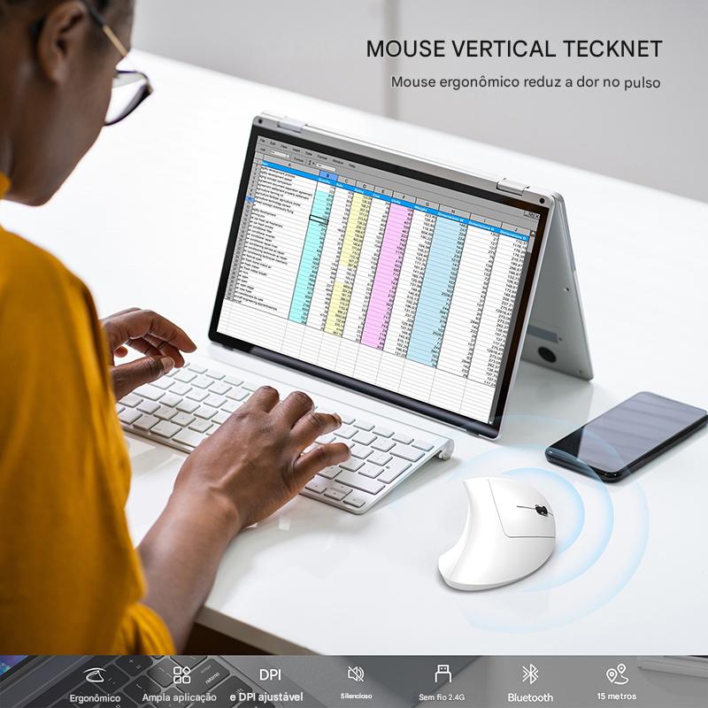 🖱️ XMouse Pro Vertical — Conforto, Silêncio e Precisão em Dobro