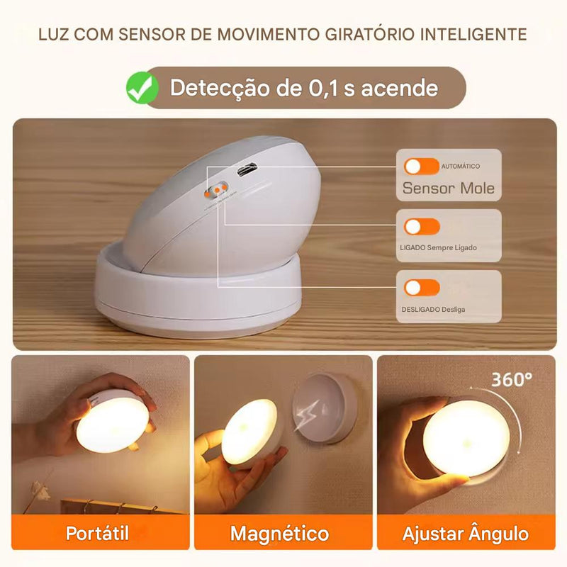 🌙 Anvinne Sensor Light 360° – Iluminação Inteligente e Versátil para Todos os Ambientes
