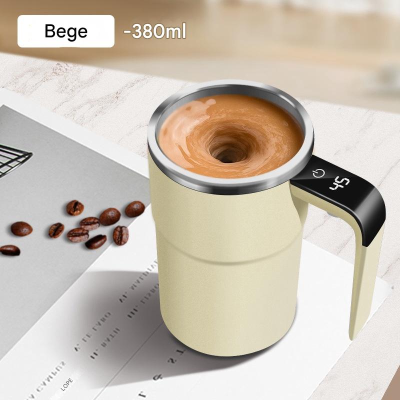 Copo Elétrico Anvinne 380ml – Misturador Magnético com Display de Temperatura, USB-C e Tampa à Prova de Vazamentos