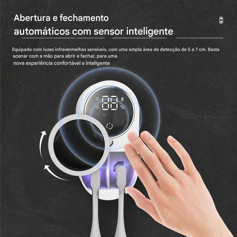 Sanitech UV Brush Guard – Suporte de Escova com Esterilização UV Inteligente
