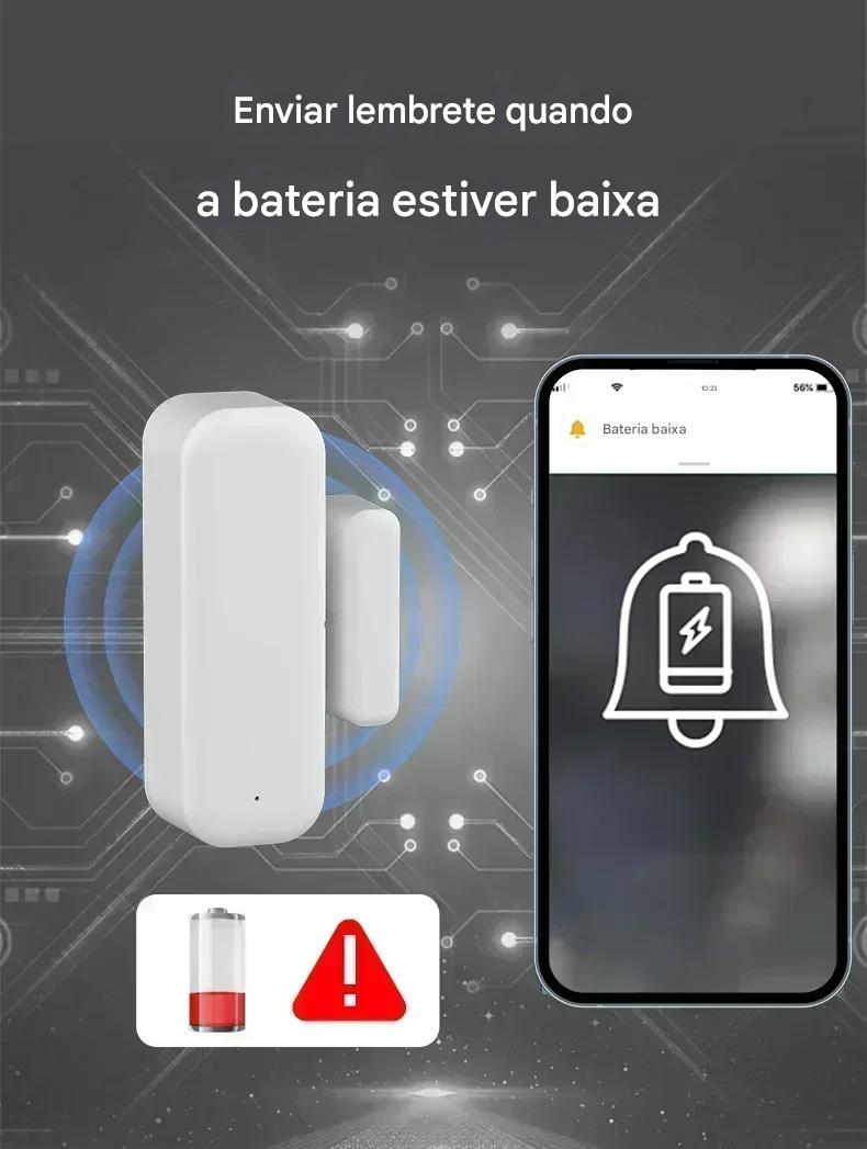 🚪 Sensor Inteligente de Portas e Janelas Anvinne Tuya Wi-Fi com Alerta Instantâneo