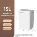 Lixeira Inteligente Touchless 15L – Sensor Automático, à Prova d’Água e Design Moderno para Banheiro, Cozinha e Escritório