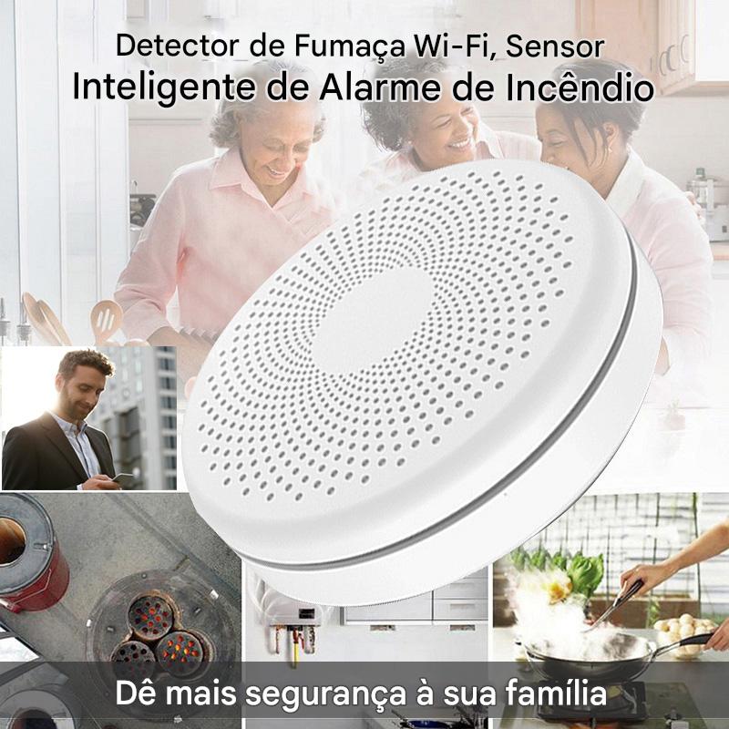🔥 Detector Inteligente 2 em 1 Anvinne: Fumaça + Monóxido com Alerta Sonoro Tuya Wi-Fi