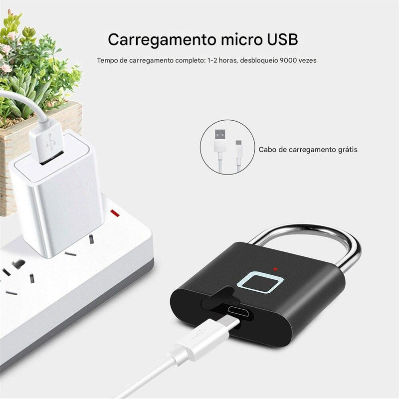 Cadeado Inteligente Biométrico — Anvinne Keyless Lock USB 🔒