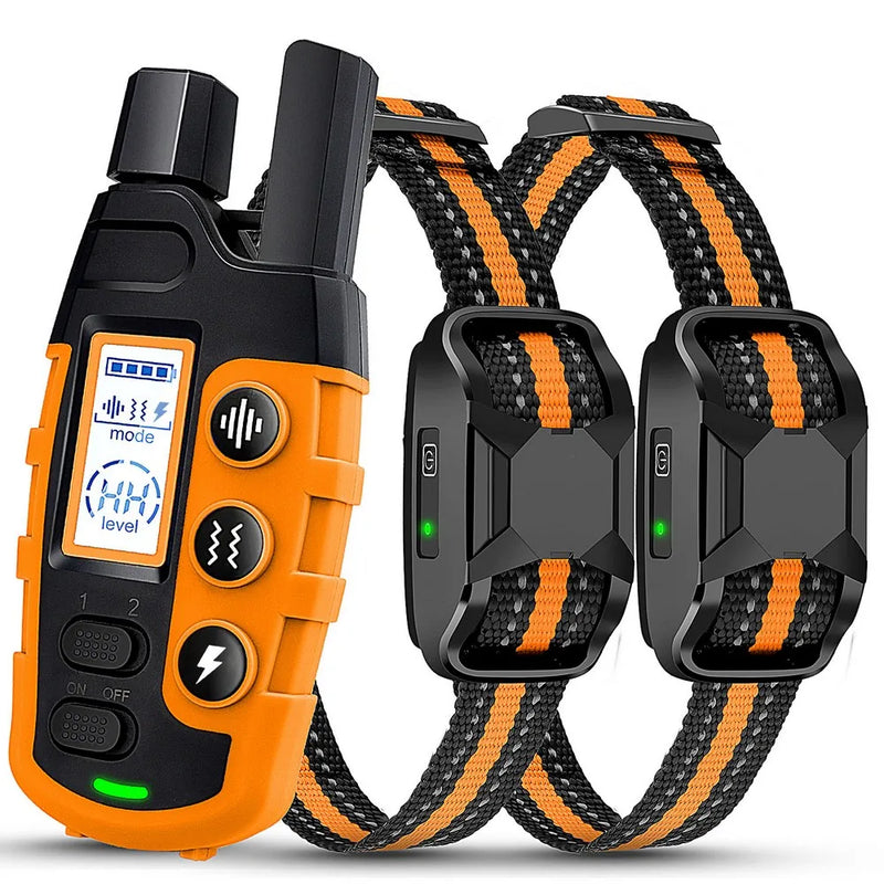 Coleira Inteligente de Adestramento Anvinne™ – Controle Remoto 1000m, À Prova d’Água e Modo Anti-Latido para 2 Cães