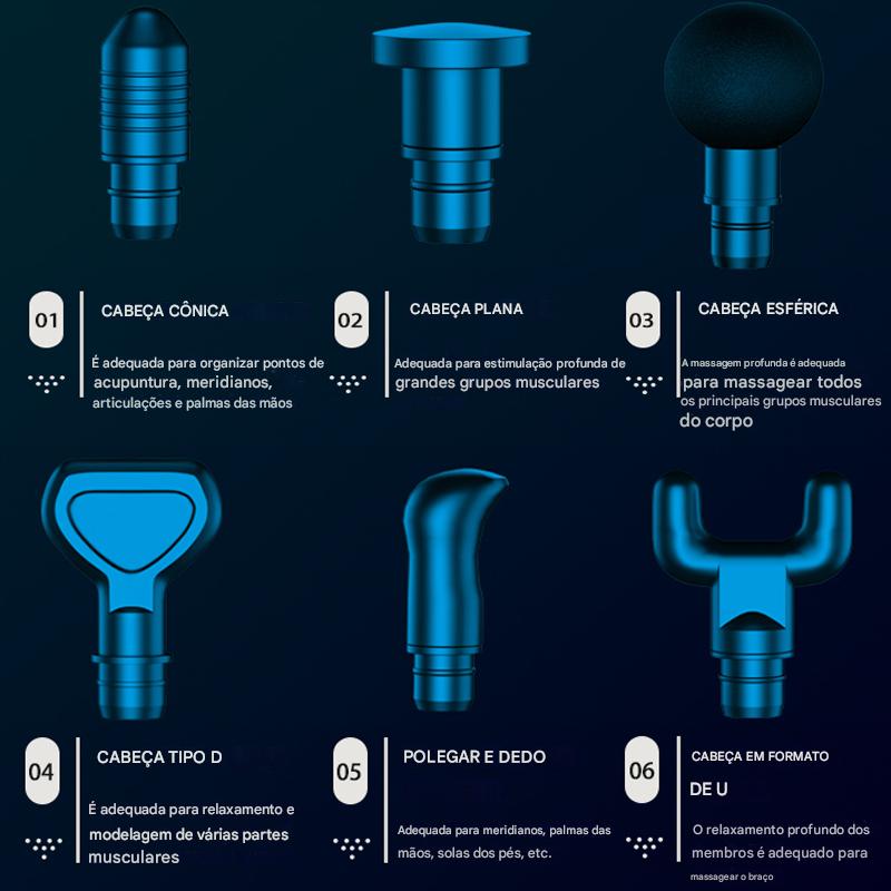 💪 Massage Gun Profissional com Cabeça Quente e Fria – Alívio Muscular, Relaxamento e Modelagem Corporal
