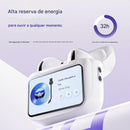 Fone Bluetooth W12 ENC Pro™ – Tela Digital, à Prova d'Água, Som Estéreo