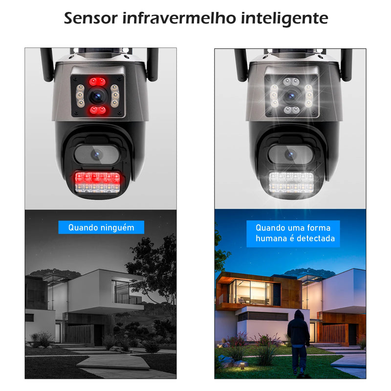 Câmera de Segurança Wi-Fi 6MP 4K – Visão 360° Inteligente para Áreas Externas | Anvinne