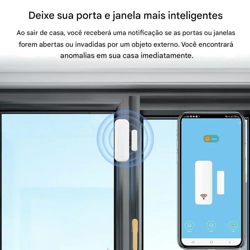 🚪 Sensor Inteligente de Portas e Janelas Anvinne Tuya Wi-Fi com Alerta Instantâneo