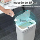 Lixeira Inteligente Touchless 15L – Sensor Automático, à Prova d’Água e Design Moderno para Banheiro, Cozinha e Escritório