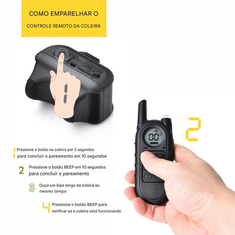 Coleira Anti-Latido Recarregável Ultra Leve – Para Cães Pequenos (2kg a 7kg)