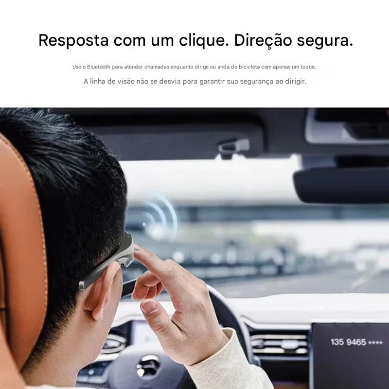 🕶️ Óculos de Sol Inteligente Bluetooth 5.3 – Chamadas, Música e Assistente de Voz para Esportes e Lazer