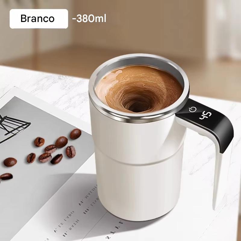 Copo Elétrico Anvinne 380ml – Misturador Magnético com Display de Temperatura, USB-C e Tampa à Prova de Vazamentos