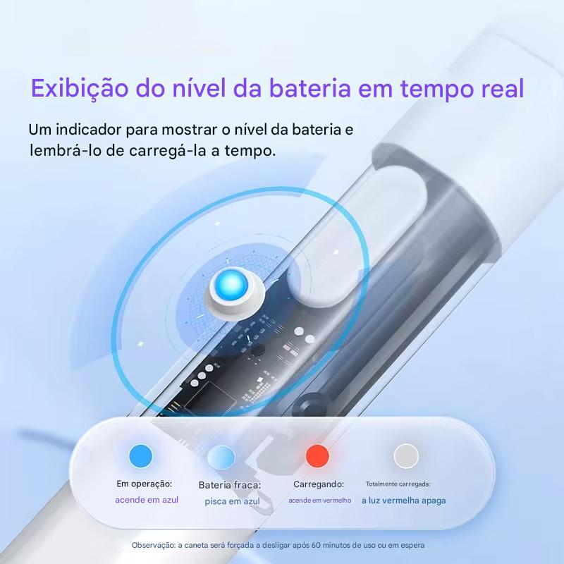 Caneta Touch Inteligente Baseus Stylus Lite com LED – Escrita Suave e Design Magnético para iPad