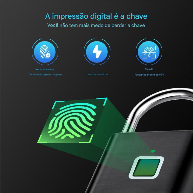 Cadeado Inteligente Biométrico — Anvinne Keyless Lock USB 🔒