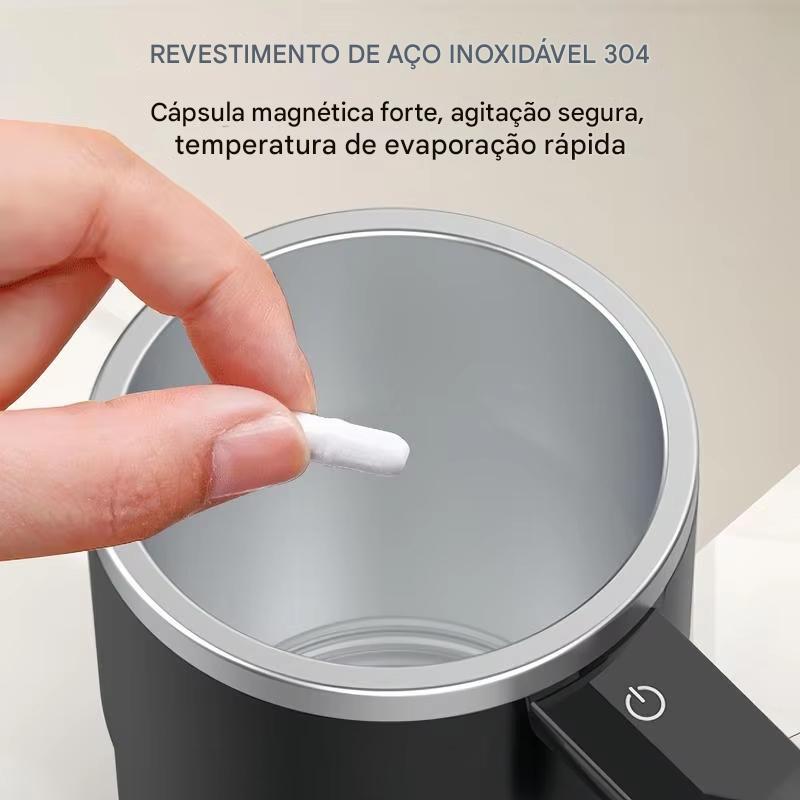 Copo Elétrico Anvinne 380ml – Misturador Magnético com Display de Temperatura, USB-C e Tampa à Prova de Vazamentos