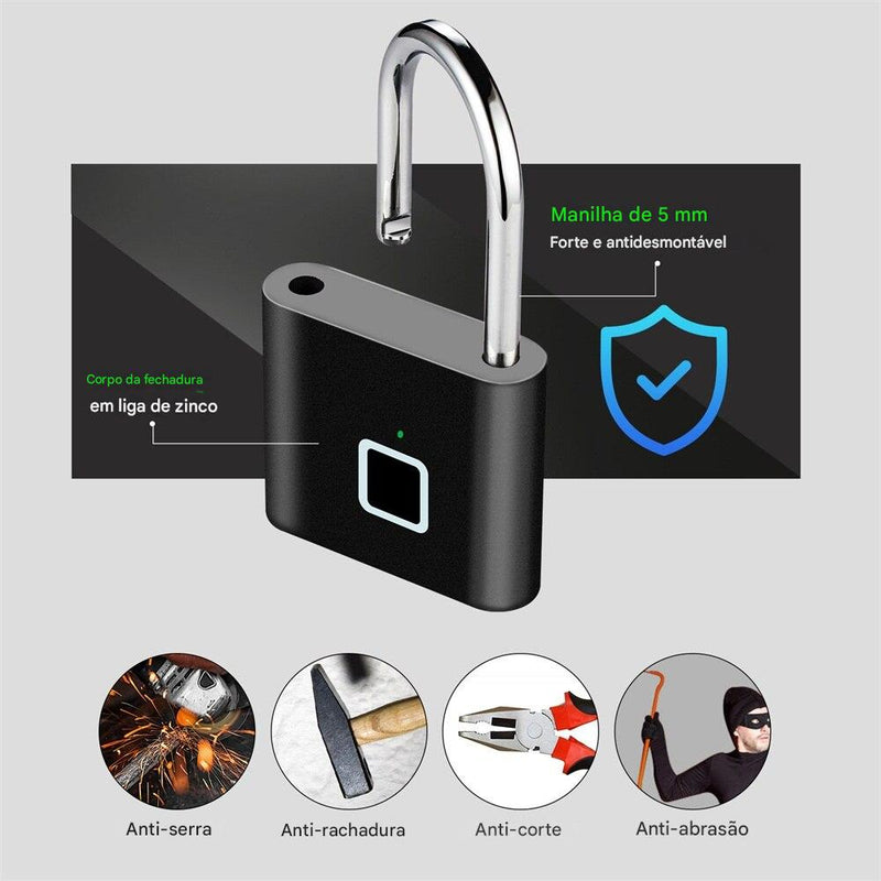 Cadeado Inteligente Biométrico — Anvinne Keyless Lock USB 🔒