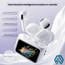 Fone Bluetooth W12 ENC Pro™ – Tela Digital, à Prova d'Água, Som Estéreo